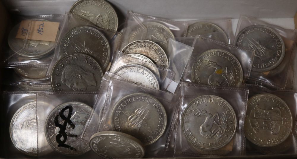 A collection of South African silver coins